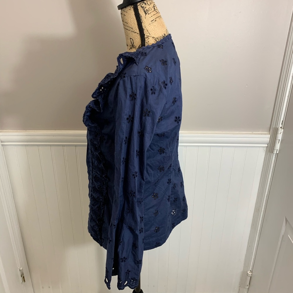 J Crew Tall Floral Eyelet Top - Picture 4 of 5